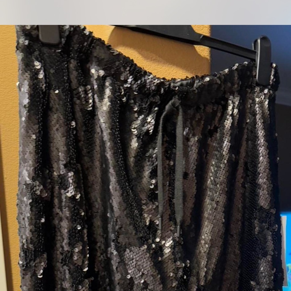 Topshop Black Sequin Track Pants